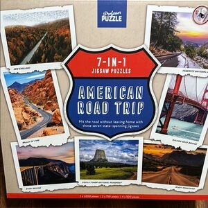 7 in 1 JIGSAW PUZZLES Professor Puzzle American Road Trip Jigsaw Set